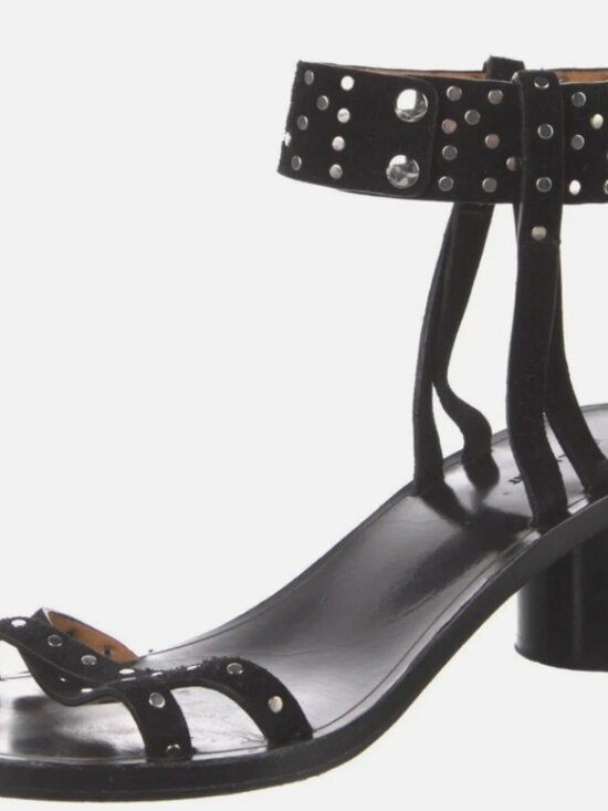 Isabel Marant Shoes - ISABEL MARANT - Black Studded Suede Sandals - Size EU38